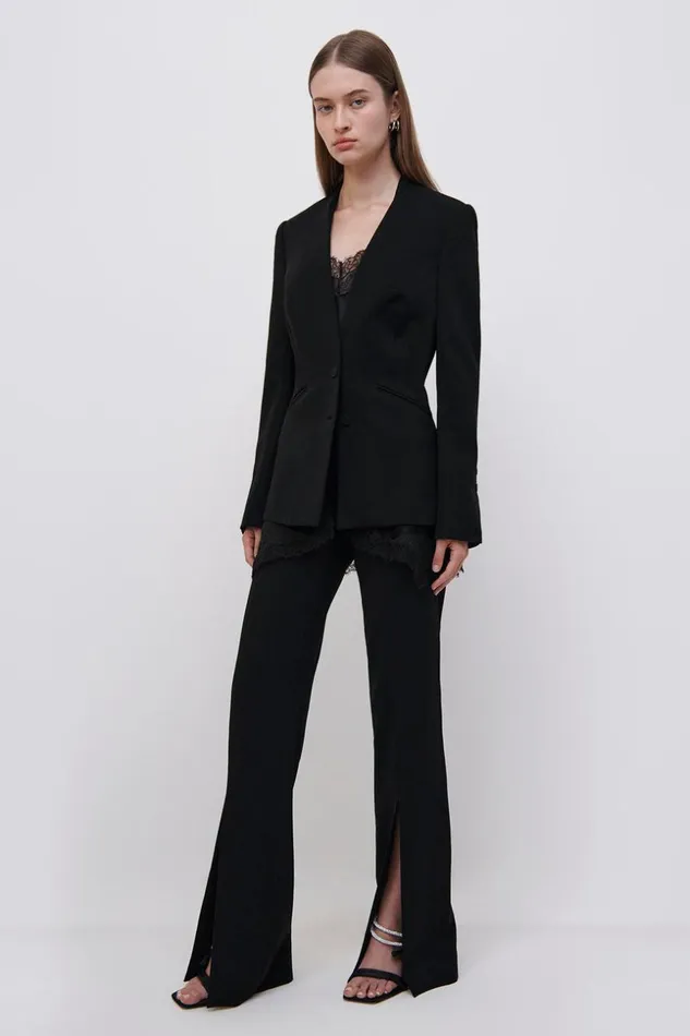 Jonathan Simkhai Signature Allie Blazer Black Women Jackets and Coats