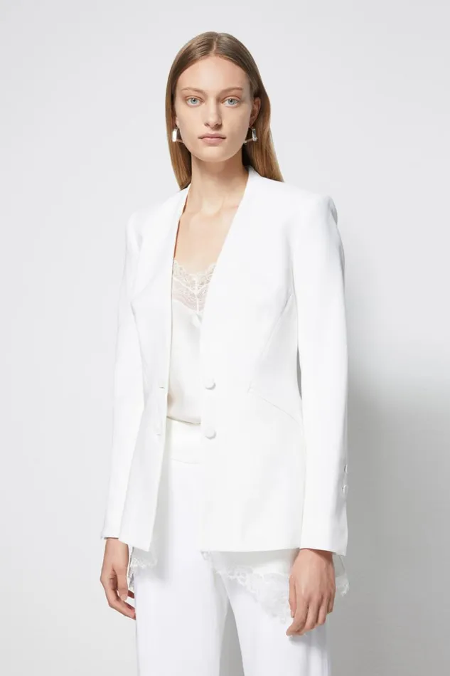 Jonathan Simkhai Signature Basque Jacket White Women Jackets and Coats