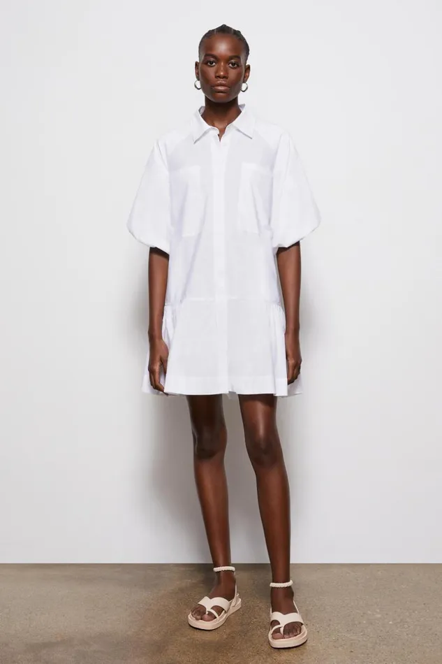 Jonathan Simkhai Signature Crissy Shirt Dress White Women Dresses and Jumpsuits