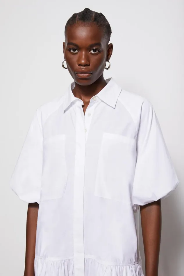 Jonathan Simkhai Signature Crissy Shirt Dress White Women Dresses and Jumpsuits