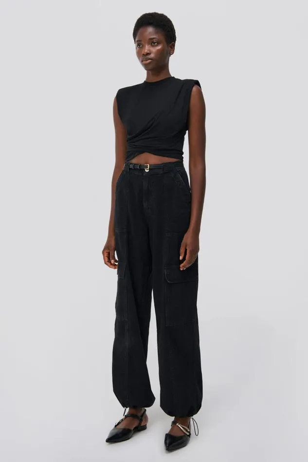 Jonathan Simkhai Signature Estelle Top Black Women Tops and Bodysuits