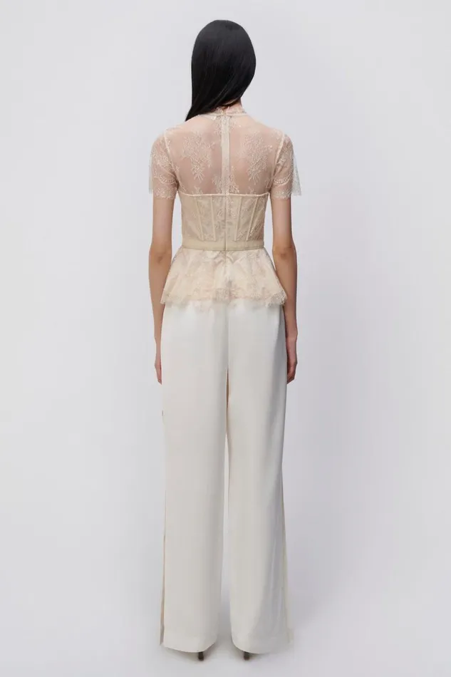 Jonathan Simkhai Signature Kehlani Bustier Top Champagne Women Tops and Bodysuits