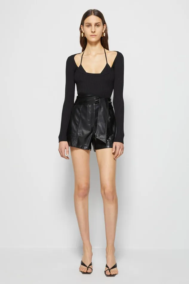 Jonathan Simkhai Signature Mari Short Black Women Pants and Bottoms