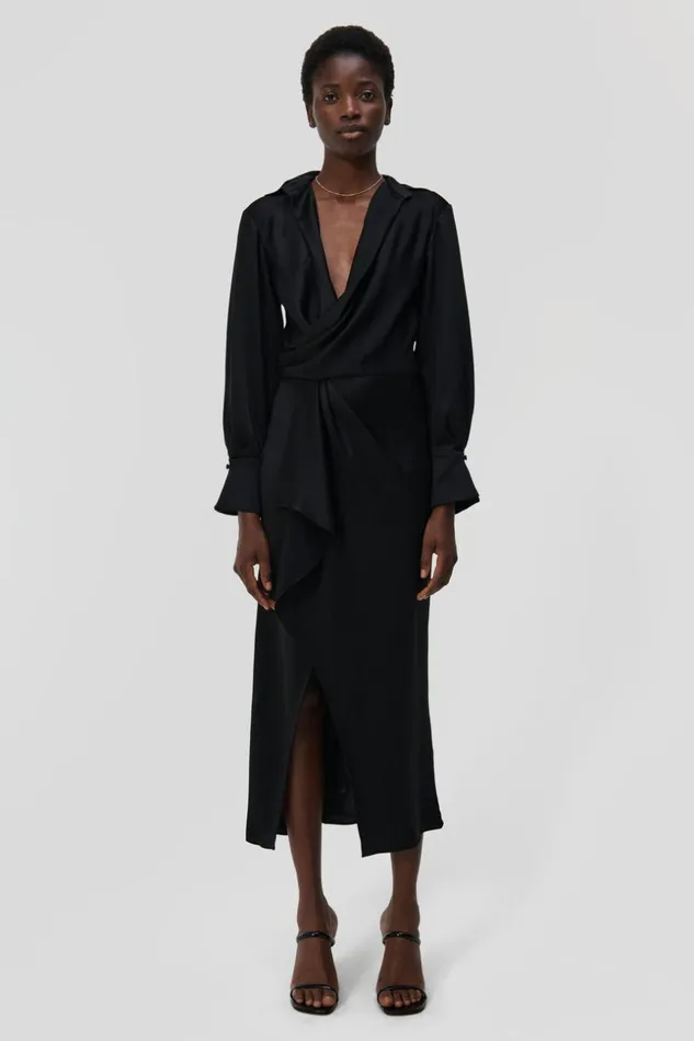 Jonathan Simkhai Signature Talita Dress Black Women Dresses and Jumpsuits