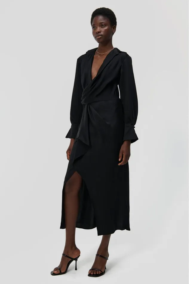 Jonathan Simkhai Signature Talita Dress Black Women Dresses and Jumpsuits