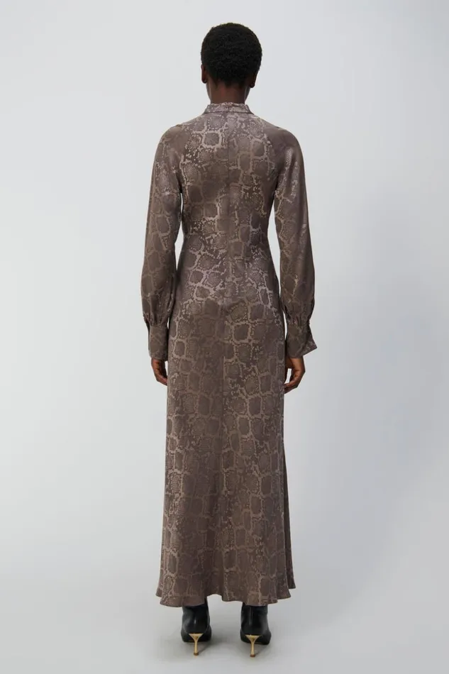Jonathan Simkhai Tawney Dress Affogato Python Women Dresses and Jumpsuits