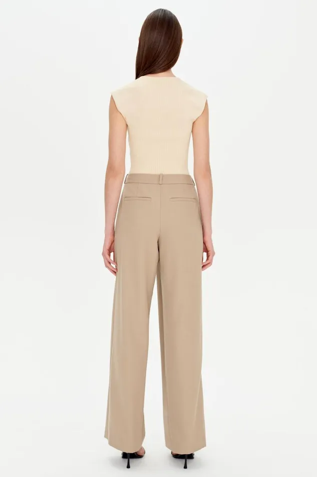 Jonathan Simkhai Tayler Trouser Camel Melange Women Pants and Bottoms
