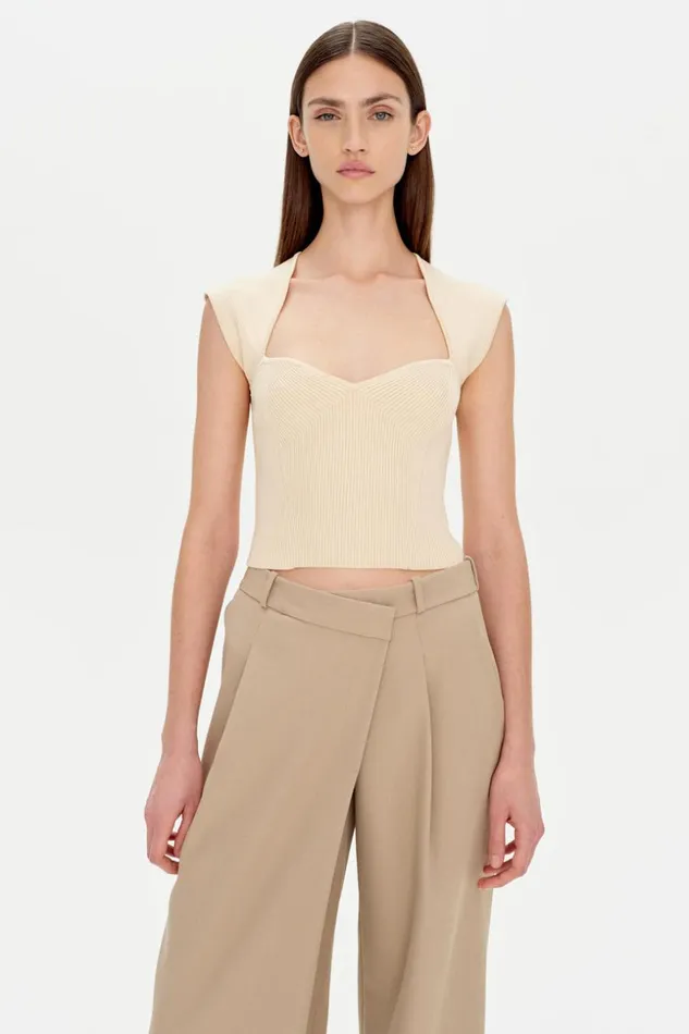 Jonathan Simkhai Tayler Trouser Camel Melange Women Pants and Bottoms