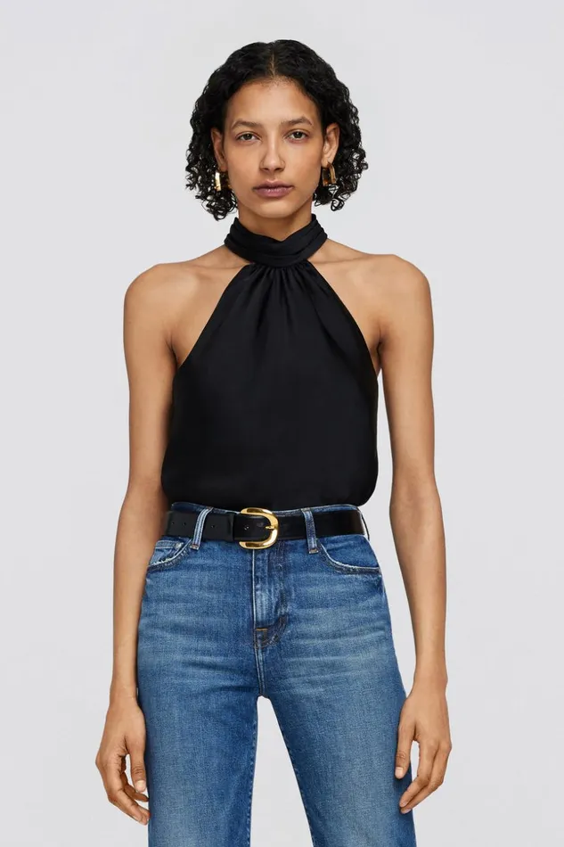 Jonathan Simkhai Thea Top Black Women Tops and Bodysuits