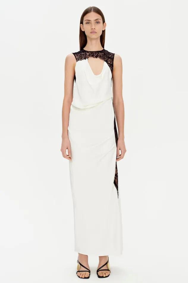 Jonathan Simkhai Vea Gown Ivory Multi Women Dresses and Jumpsuits