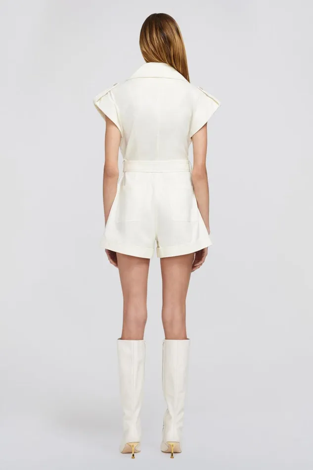 Jonathan Simkhai Vega Romper Natural White Women Dresses and Jumpsuits