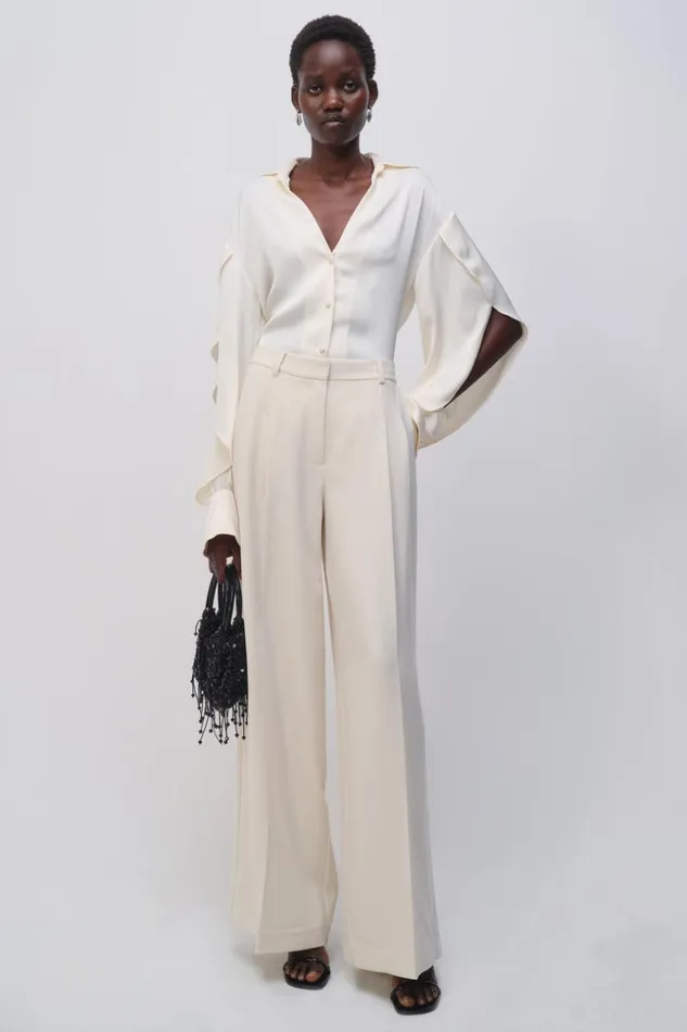 Jonathan Simkhai Yanna Shirt Natural White Women Tops and Bodysuits