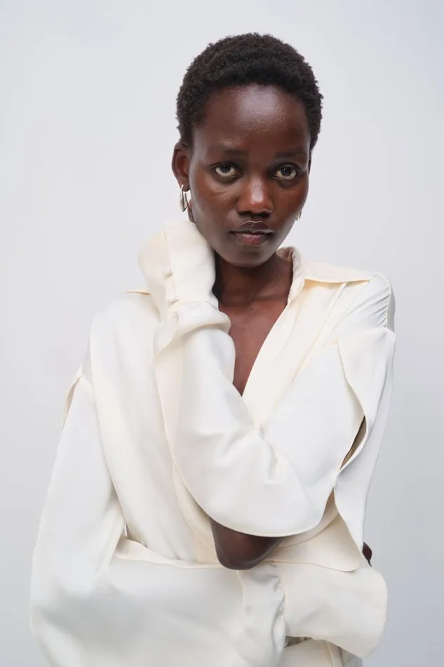 Jonathan Simkhai Yanna Shirt Natural White Women Tops and Bodysuits
