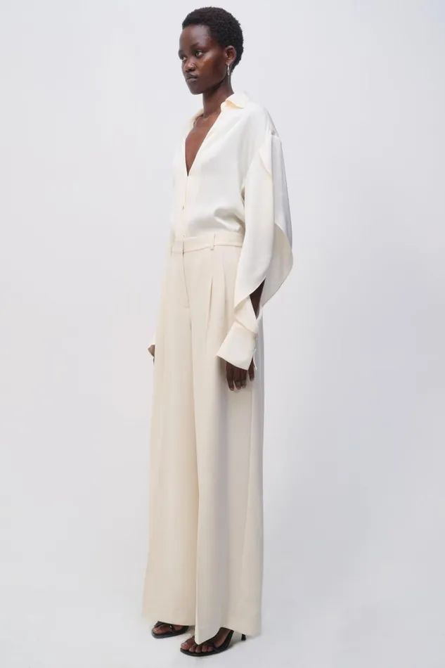 Jonathan Simkhai Yanna Shirt Natural White Women Tops and Bodysuits