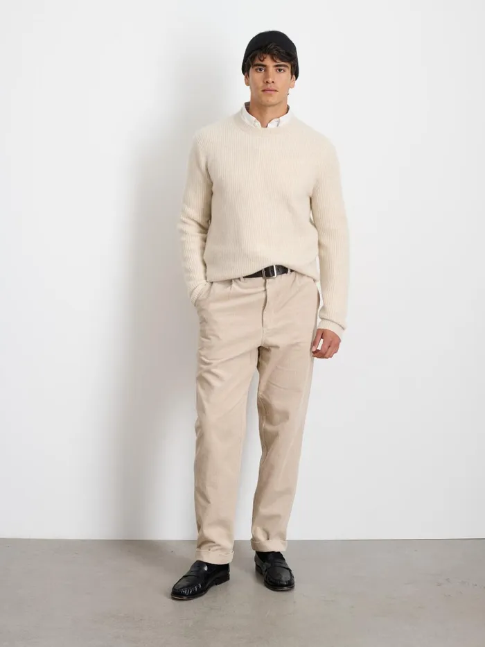Jordan Sweater In Washed Cashmere Heather Ecru Women Alex Mill Sweaters