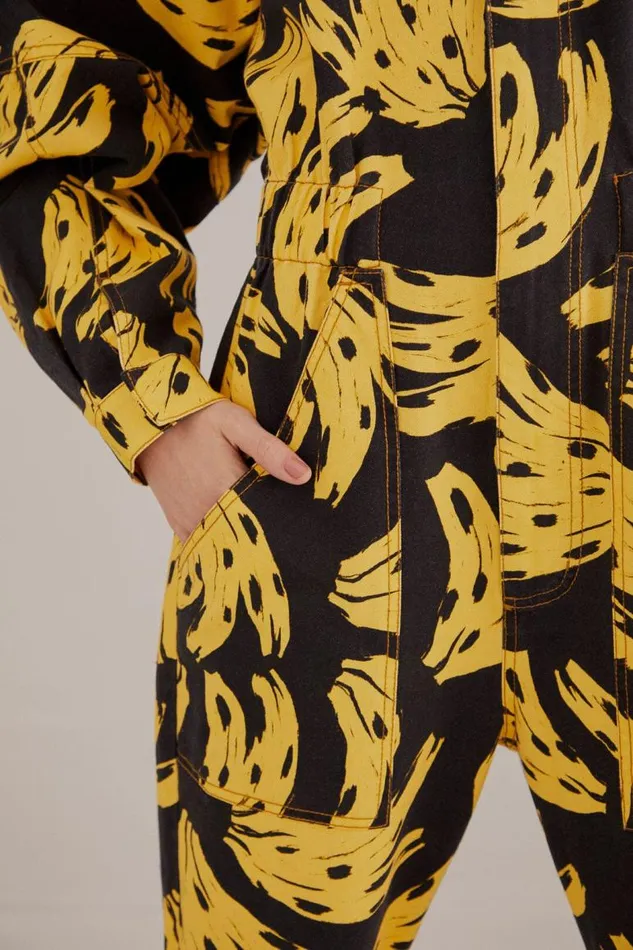 Jumpsuits Women FARM Rio Black Bossa Banana Jumpsuit Jumpsuits Women FARM Rio Black Bossa Banana Jumpsuit
