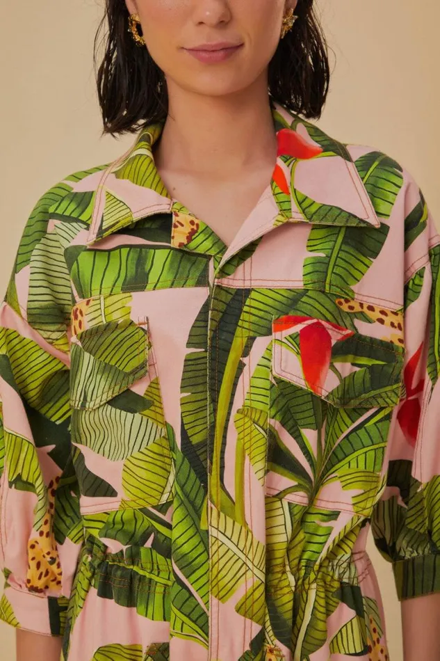 Jumpsuits Women FARM Rio Pink Banana Leaves Jumpsuit