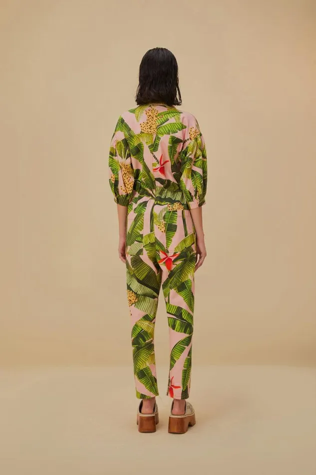 Jumpsuits Women FARM Rio Pink Banana Leaves Jumpsuit