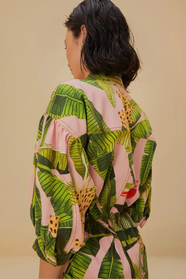 Jumpsuits Women FARM Rio Pink Banana Leaves Jumpsuit
