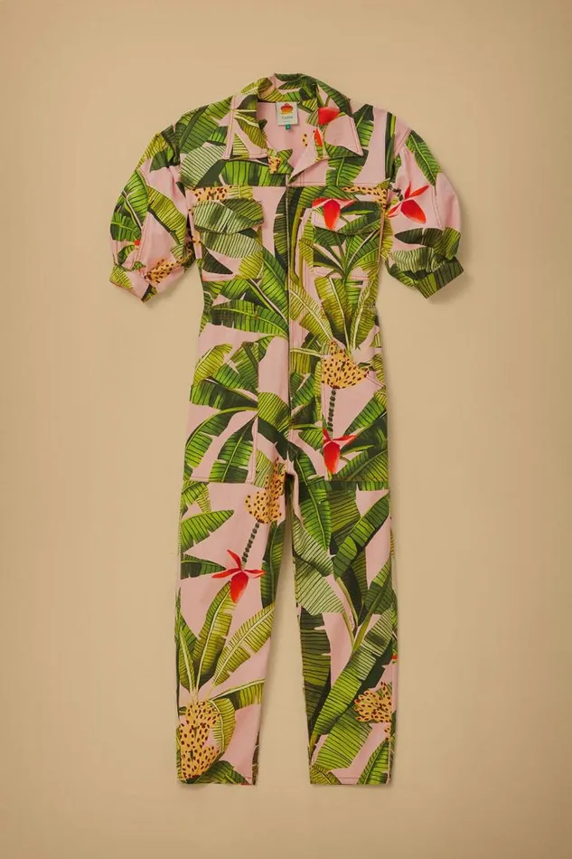 Jumpsuits Women FARM Rio Pink Banana Leaves Jumpsuit