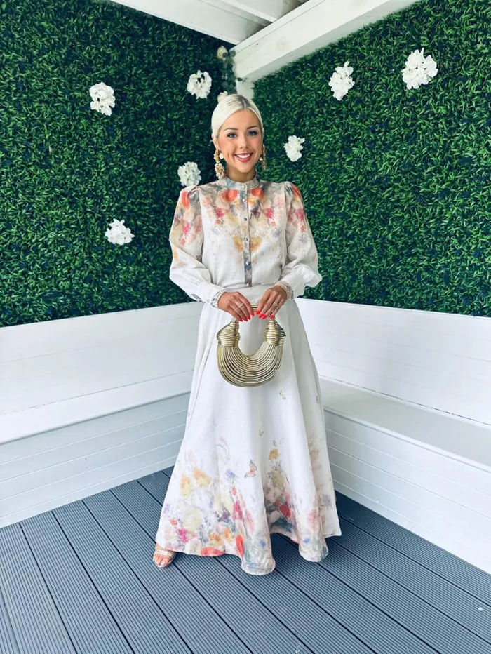 Karla Button Detail 2 Piece Set Floral Off White Womens Canella Lane Suits and Blazers