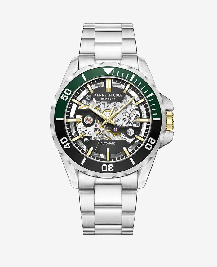 Kenneth Cole New York Automatic Bracelet Watch Silver Men Kenneth Cole Watches