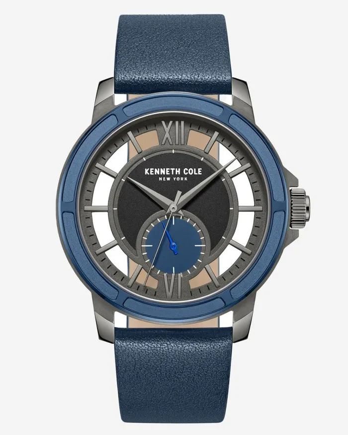 Kenneth Cole New York Transparency Blue Leather Watch Blue Dark Men Kenneth Cole Watches Kenneth Cole New York Transparency Blue Leather Watch Blue Dark Men Kenneth Cole Watches
