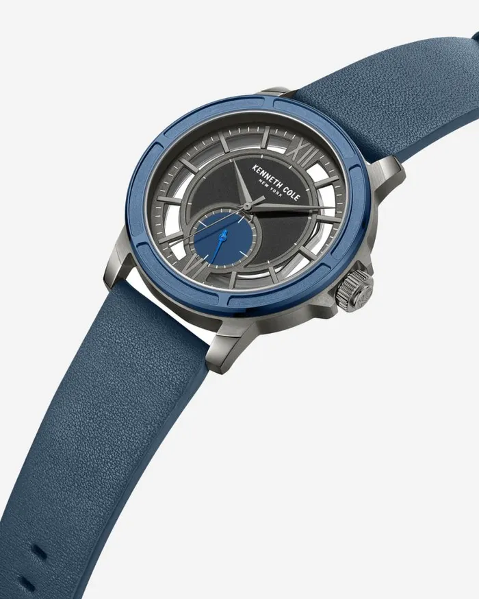 Kenneth Cole New York Transparency Blue Leather Watch Blue Dark Men Kenneth Cole Watches Kenneth Cole New York Transparency Blue Leather Watch Blue Dark Men Kenneth Cole Watches