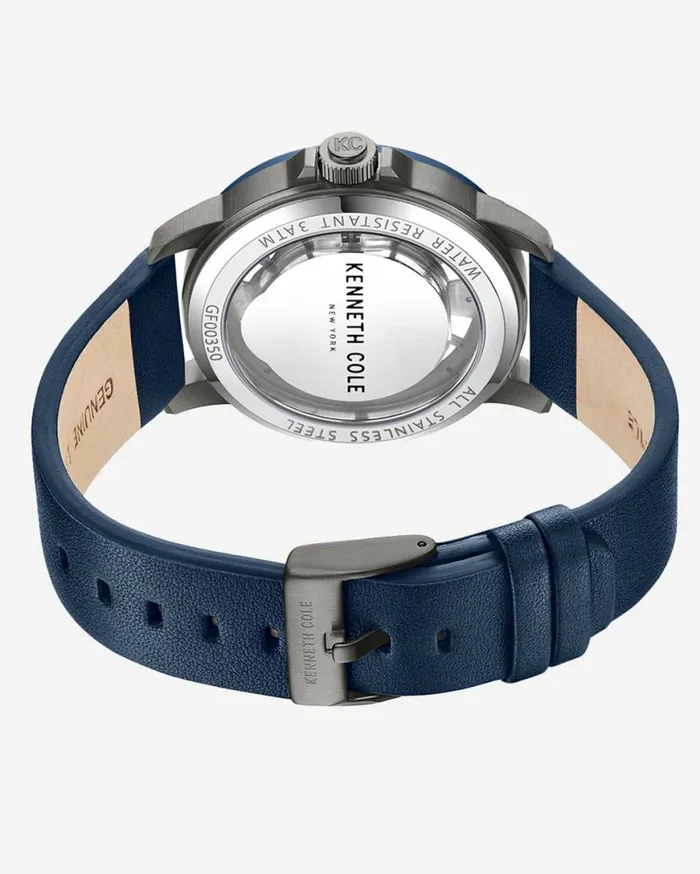 Kenneth Cole New York Transparency Blue Leather Watch Blue Dark Men Kenneth Cole Watches Kenneth Cole New York Transparency Blue Leather Watch Blue Dark Men Kenneth Cole Watches