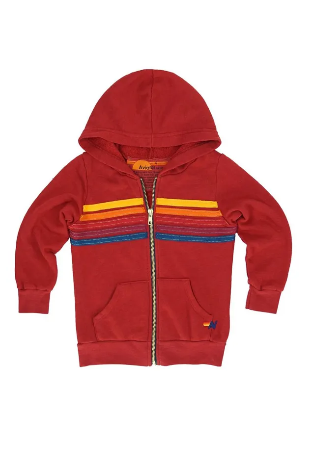 KID039S 5 STRIPE HOODIE 8211 RED Kids Aviator Nation Kid039s Hoodies