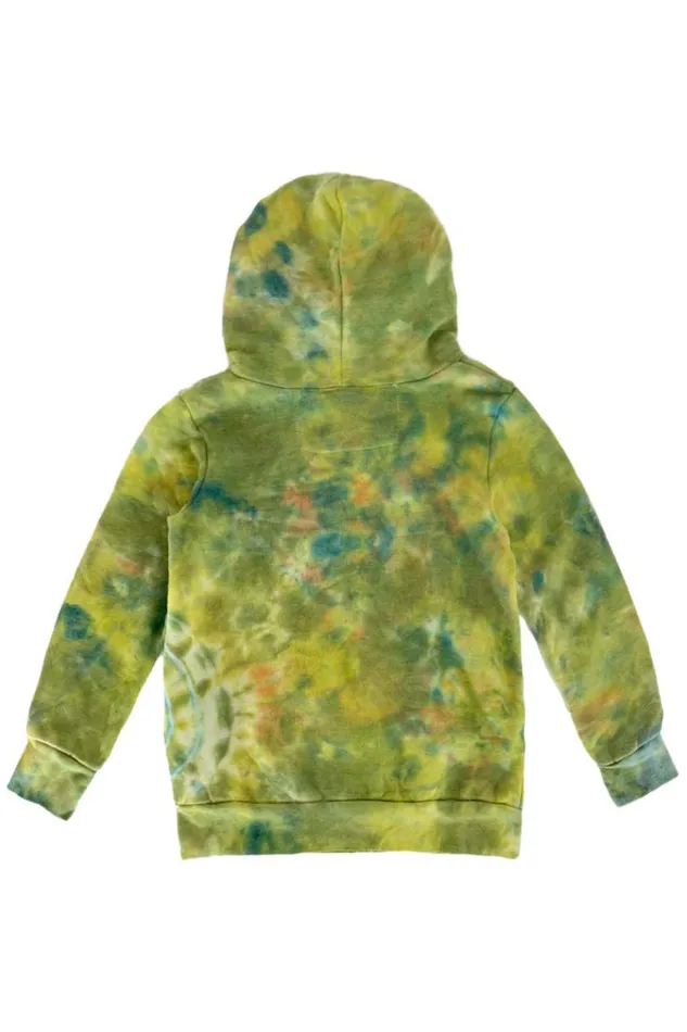 KID039S HAND DYED ZIP HOODIE 8211 TIE DYE GREEN YELLOW Kids Aviator Nation Kid039s Hoodies