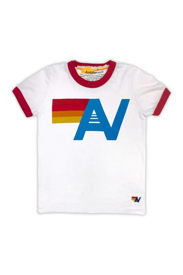 KID039S LOGO RINGER TEE 8211 WHITE RED Kids Aviator Nation Kid039s Tees