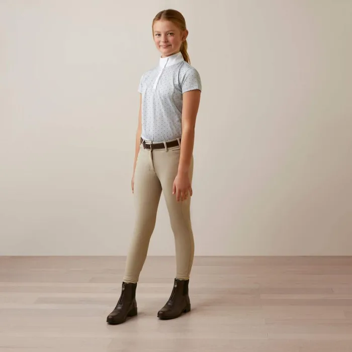 Kids Aptos Show Shirt Pearl Grey Dot Ariat English Riding Clothing Kids Aptos Show Shirt Pearl Grey Dot Ariat English Riding Clothing
