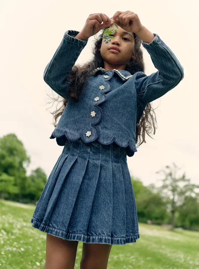 Kids Blue Denim Jacket Self Portrait