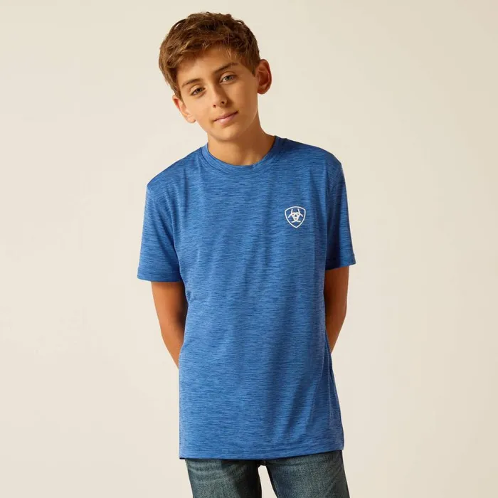 Kids Charger Ariat Spirited TShirt Monaco Blue Ariat TShirts and Polos Kids Charger Ariat Spirited TShirt Monaco Blue Ariat TShirts and Polos