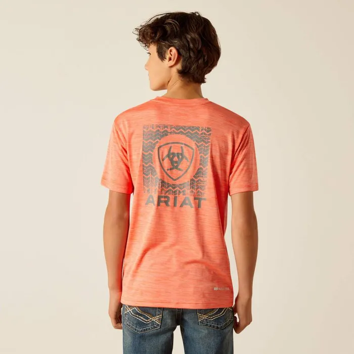 Kids Charger Ariat SW Shield TShirt Hot Coral Ariat TShirts and Polos