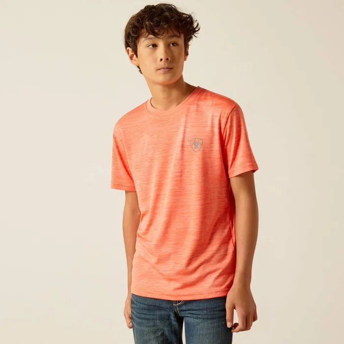 Kids Charger Ariat SW Shield TShirt Hot Coral Ariat TShirts and Polos