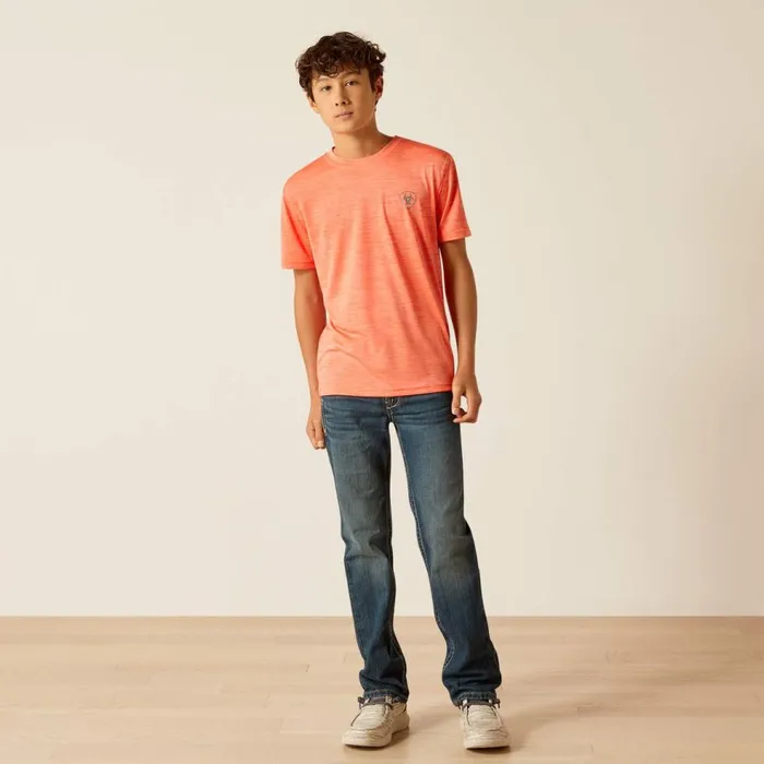 Kids Charger Ariat SW Shield TShirt Hot Coral Ariat TShirts and Polos