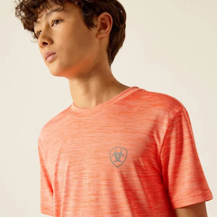 Kids Charger Ariat SW Shield TShirt Hot Coral Ariat TShirts and Polos