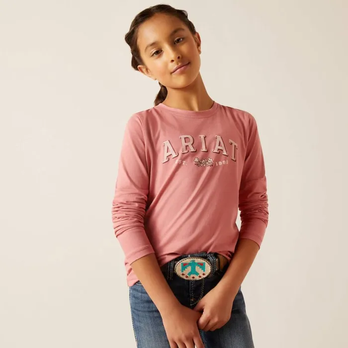Kids Flora Shirt Dusty Rose Ariat TShirts and Polos