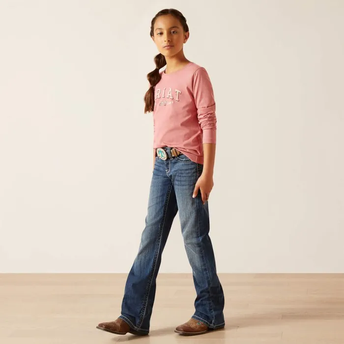 Kids Flora Shirt Dusty Rose Ariat TShirts and Polos Kids Flora Shirt Dusty Rose Ariat TShirts and Polos