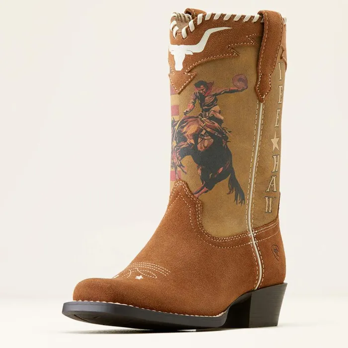 Kids Futurity Rodeo Quincy Western Boot Chestnut Suedeamerican Cowboy Ariat Big Kids039 Footwear