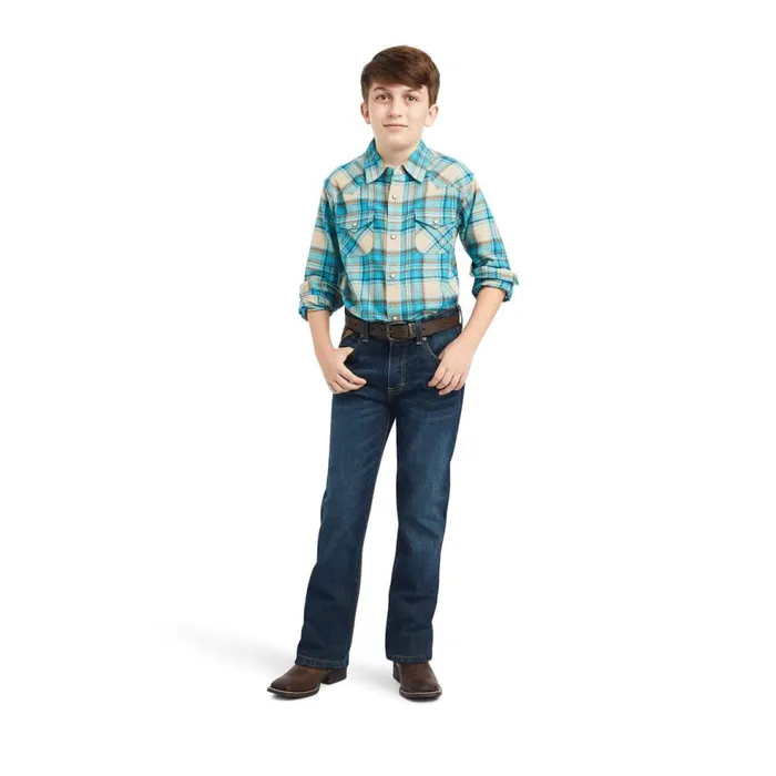 Kids Handley Retro Fit Shirt Sylvan Teal Ariat Button Down Shirts Kids Handley Retro Fit Shirt Sylvan Teal Ariat Button Down Shirts