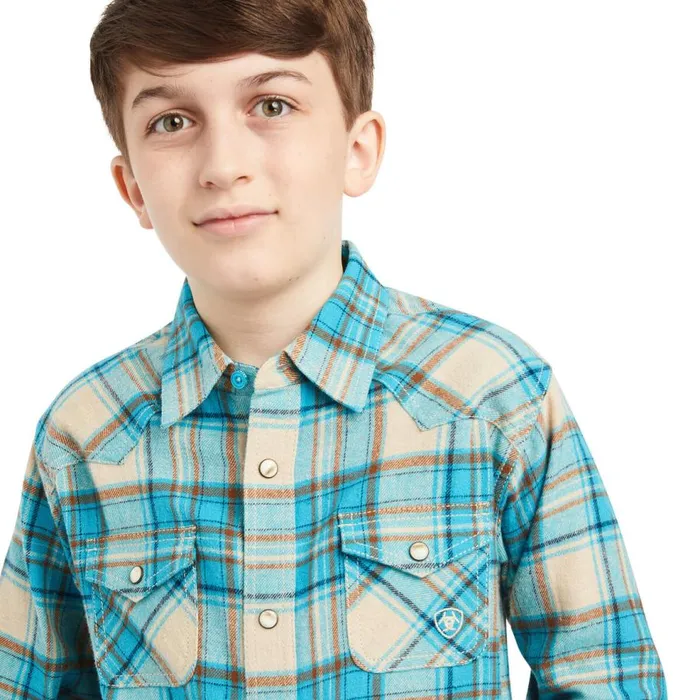Kids Handley Retro Fit Shirt Sylvan Teal Ariat Button Down Shirts Kids Handley Retro Fit Shirt Sylvan Teal Ariat Button Down Shirts