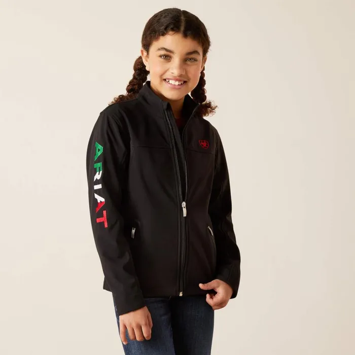 Kids New Team Softshell Brand Jacket Mex Black Ariat Jackets and Vests