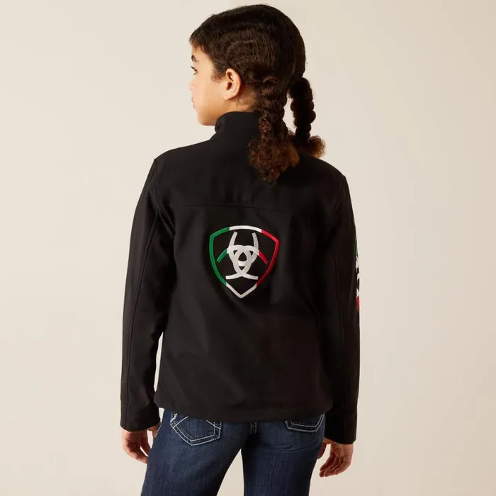 Kids New Team Softshell Brand Jacket Mex Black Ariat Jackets and Vests Kids New Team Softshell Brand Jacket Mex Black Ariat Jackets and Vests