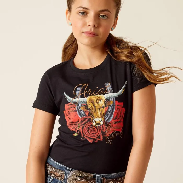 Kids Steer Rodeo Quincy TShirt Black Ariat TShirts and Polos Kids Steer Rodeo Quincy TShirt Black Ariat TShirts and Polos