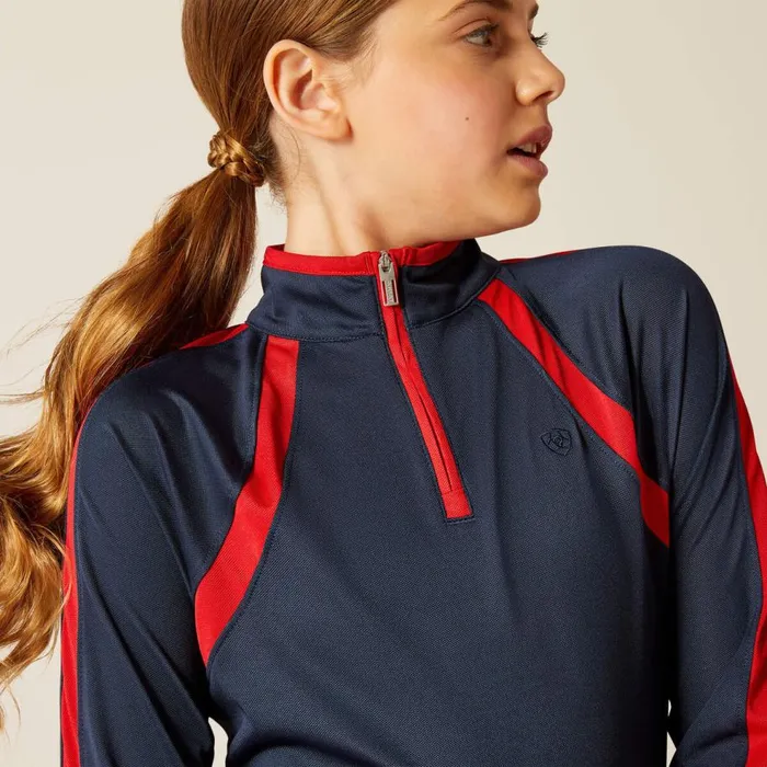 Kids Sunstopper 30 14 Zip Baselayer Navyt Ariat English Riding Clothing Kids Sunstopper 30 14 Zip Baselayer Navyt Ariat English Riding Clothing