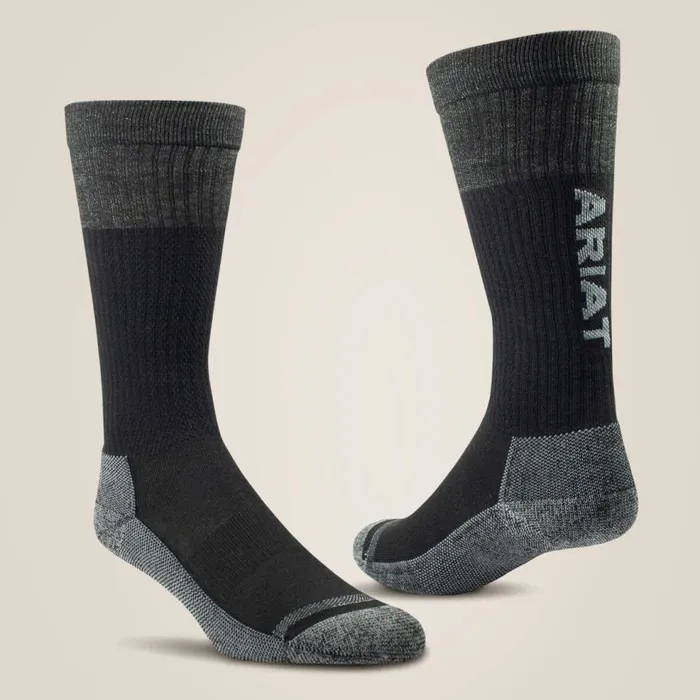 Kids VentTEK Over The Calf Boot Sock 2 Pair Pack Black Ariat Socks