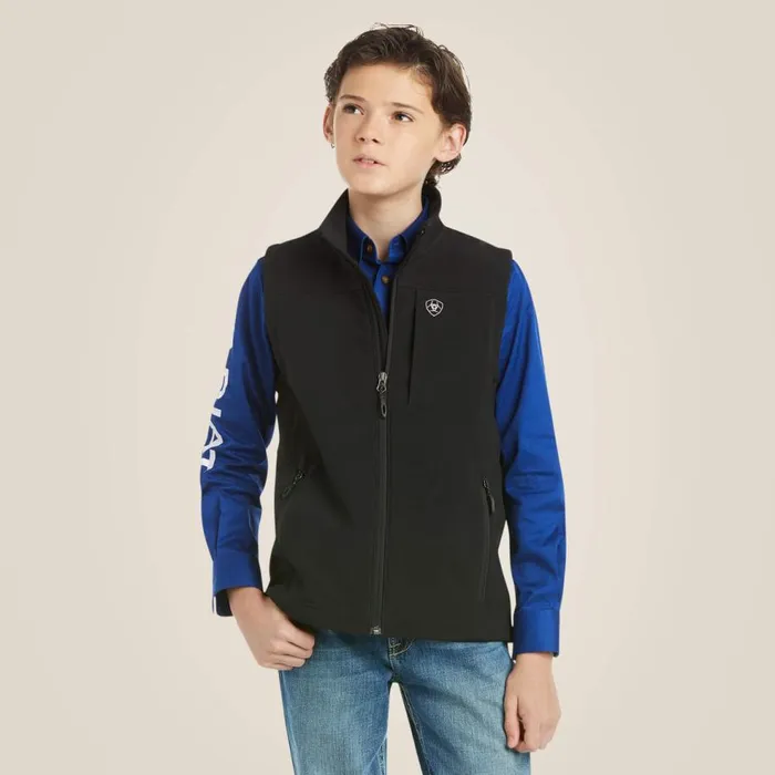 Kids Vernon 20 Softshell Vest Black Ariat Jackets and Vests